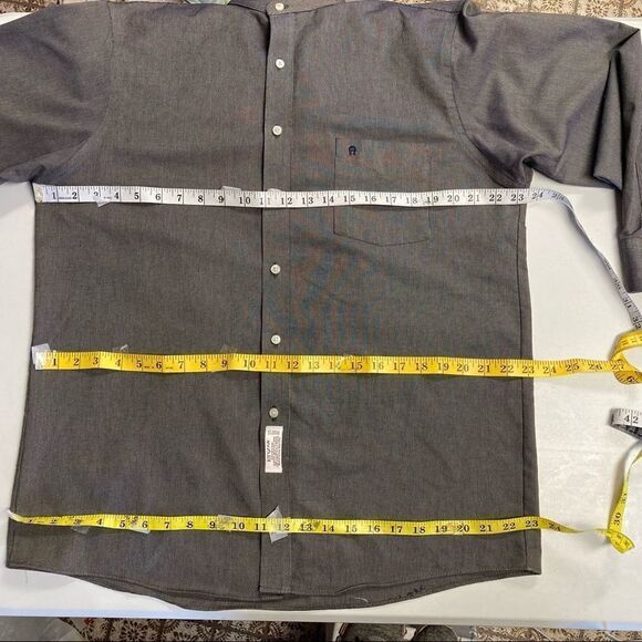 ETIENNE AIGNER Men’s Long Sleeve Dress Shirt Size 16.5 32/33 Gray - Picture 7 of 11